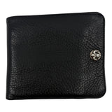 Chrome Hearts 1 Snap Fleur de Lis Button Leather Wallet Black