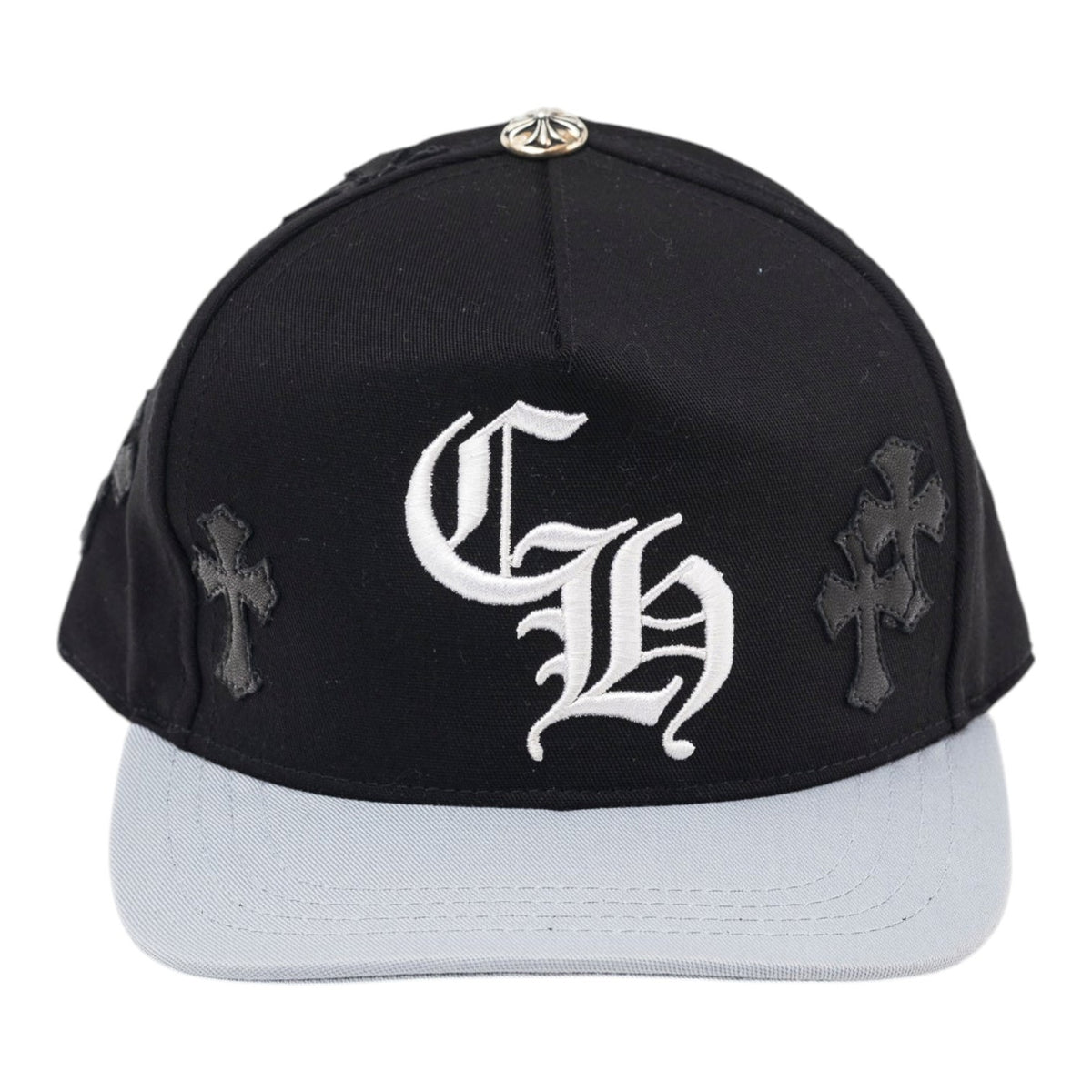 Chrome Hearts Cross Patch CH Baseball Hat Black Grey