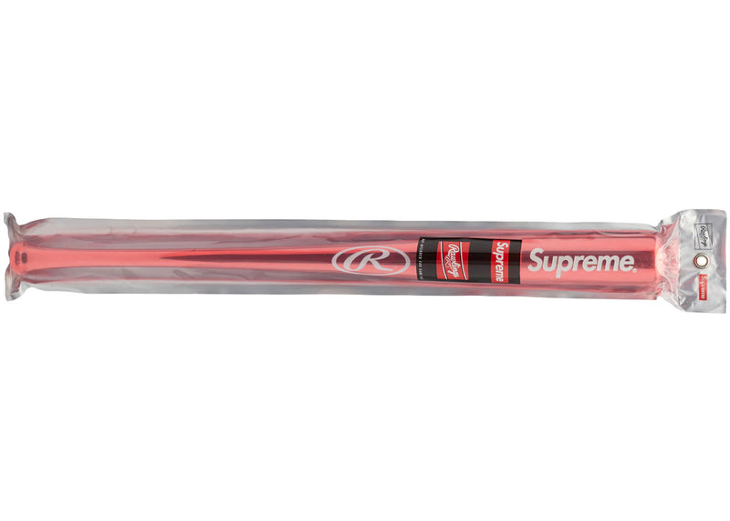 Supreme Rawlings Chrome Maple Wood Baseball Bat Red Collectible