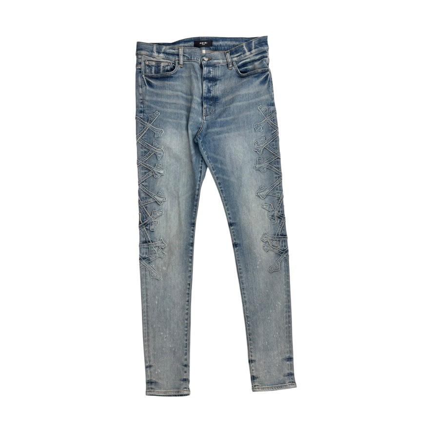 Amiri Denim Cross Bone Patch Jeans Blue