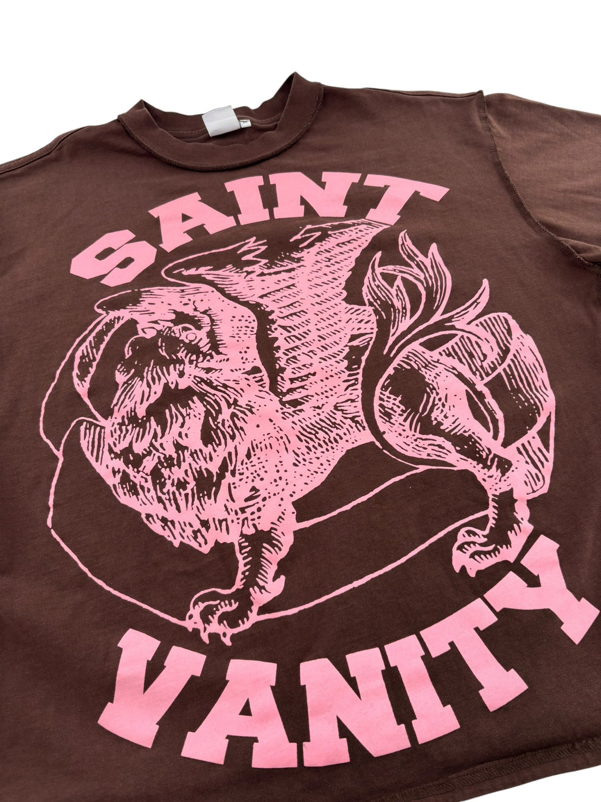 Saint Vanity Logo Tee Pink Brown