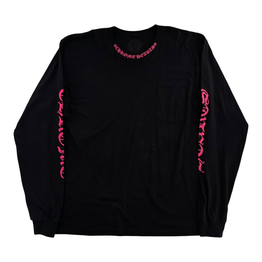 Chrome Hearts Neck Logo Longsleeve Black & Pink