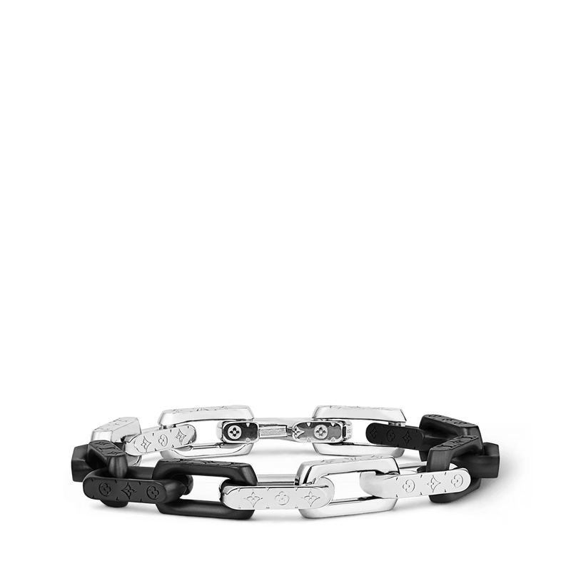 Monogram Chain Bracelet Silver Black