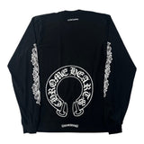 Chrome Hearts Horseshoe Floral Long-Sleeve Pocket Tee Black