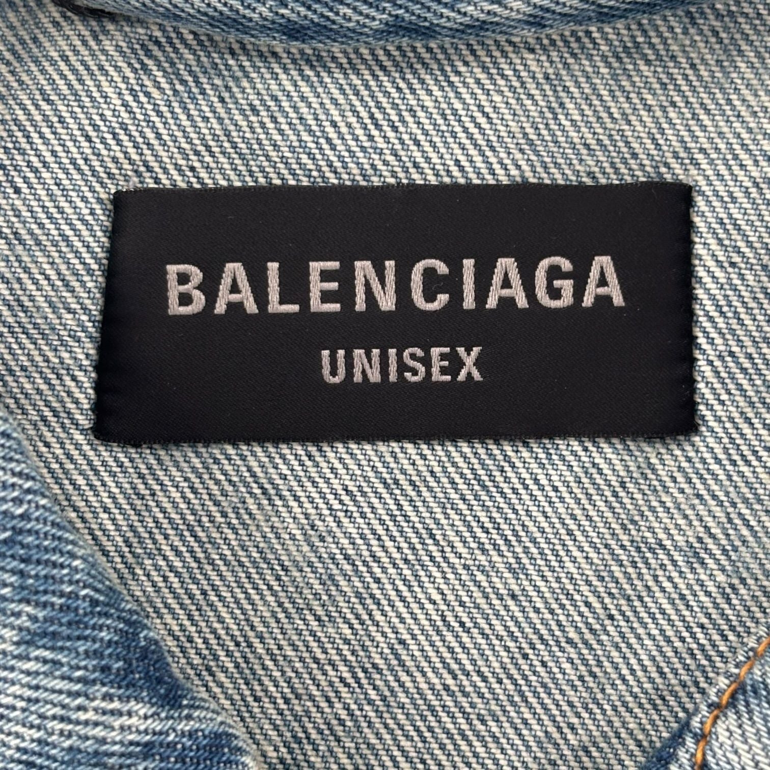 Balenciaga Logo Print Denim Jacket