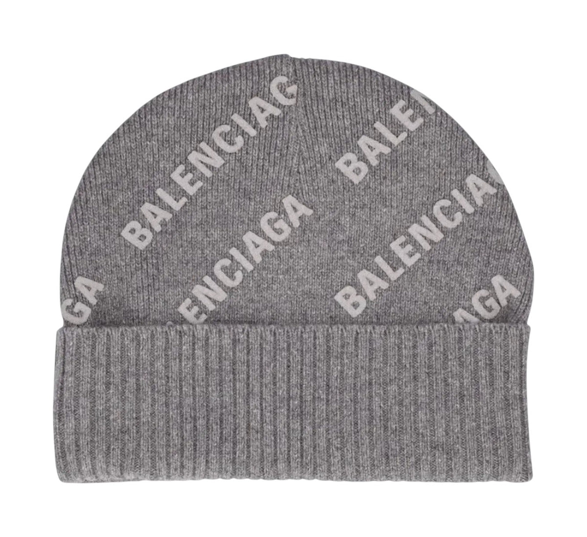 Balenciaga Allover Logo Beanie Grey
