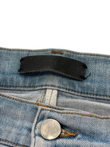 Amiri Mx1 Distressed Denim White Ribbed
