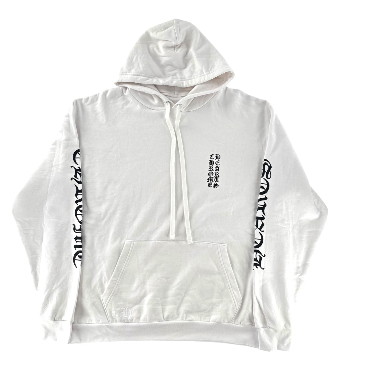 Chrome Hearts Vertical Logo Hoodie White