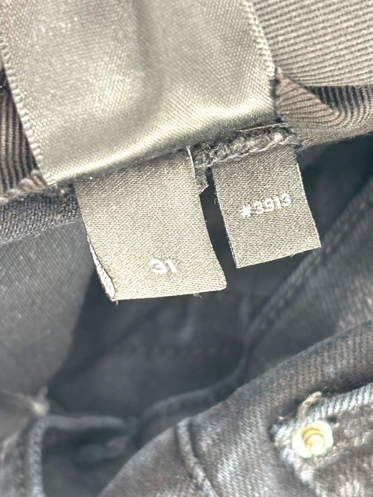 Amiri Logo Patch Distressed Denim Black Cream