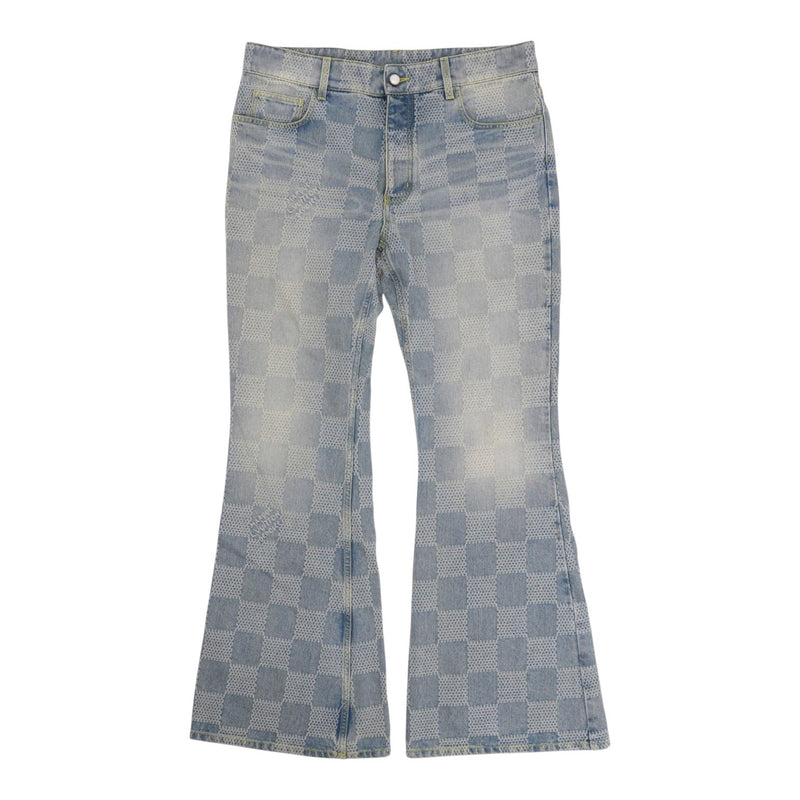 Louis Vuitton Damier Monogram Flared Jeans Blue