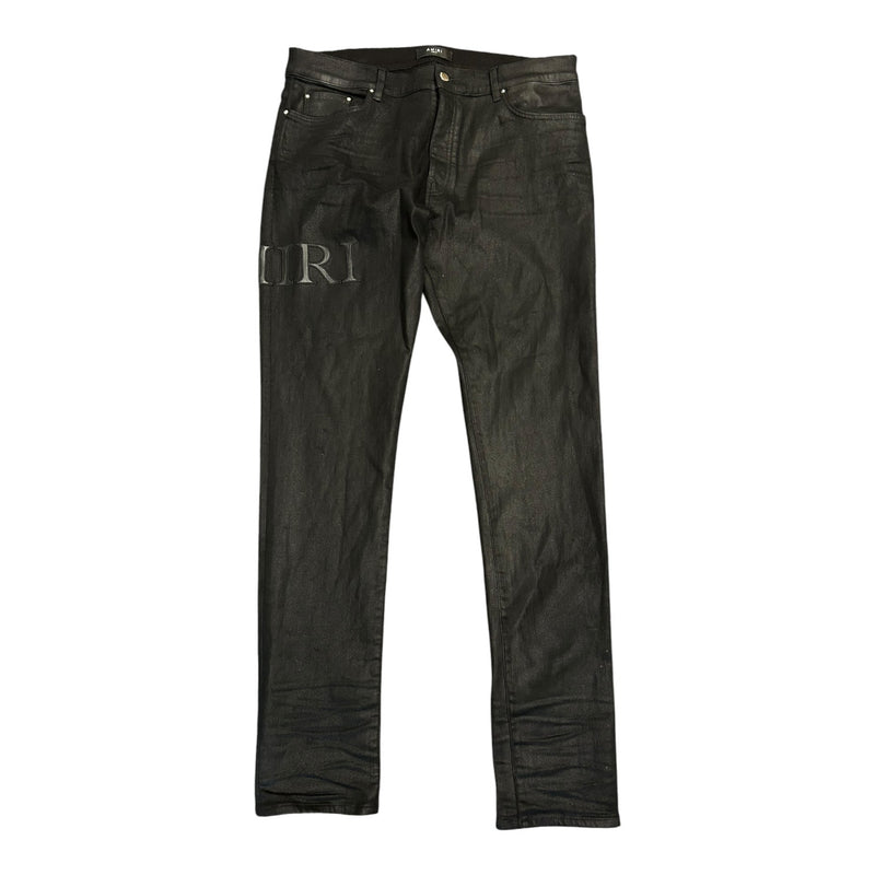 Amiri Waxed Skinny Jean Black Leg Patch