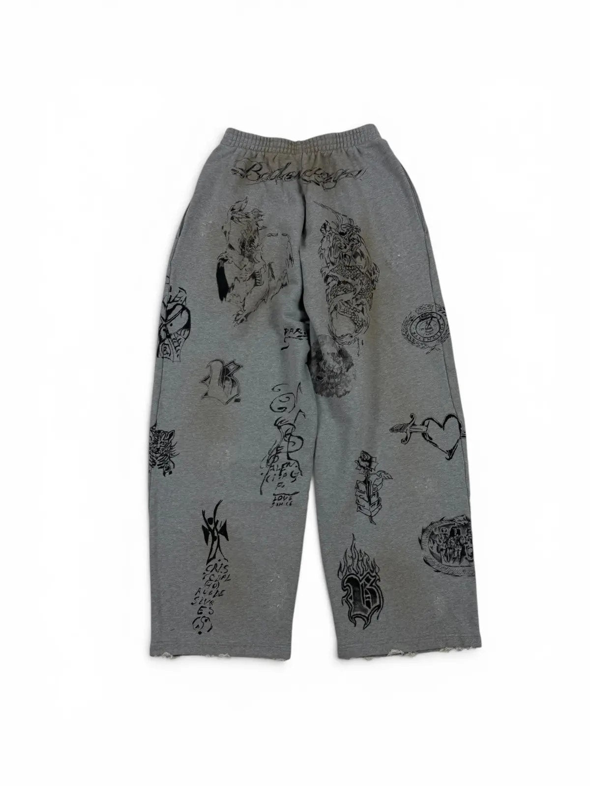 Balenciaga Tattoo Sweatpants Grey