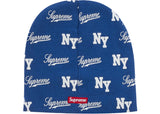 Supreme New Era Monogram Beanie Blue