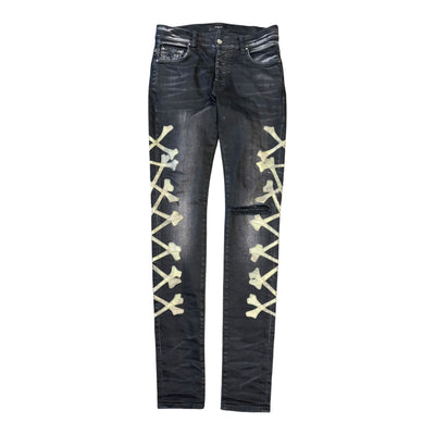 Amiri Camo Bones Jeans Black