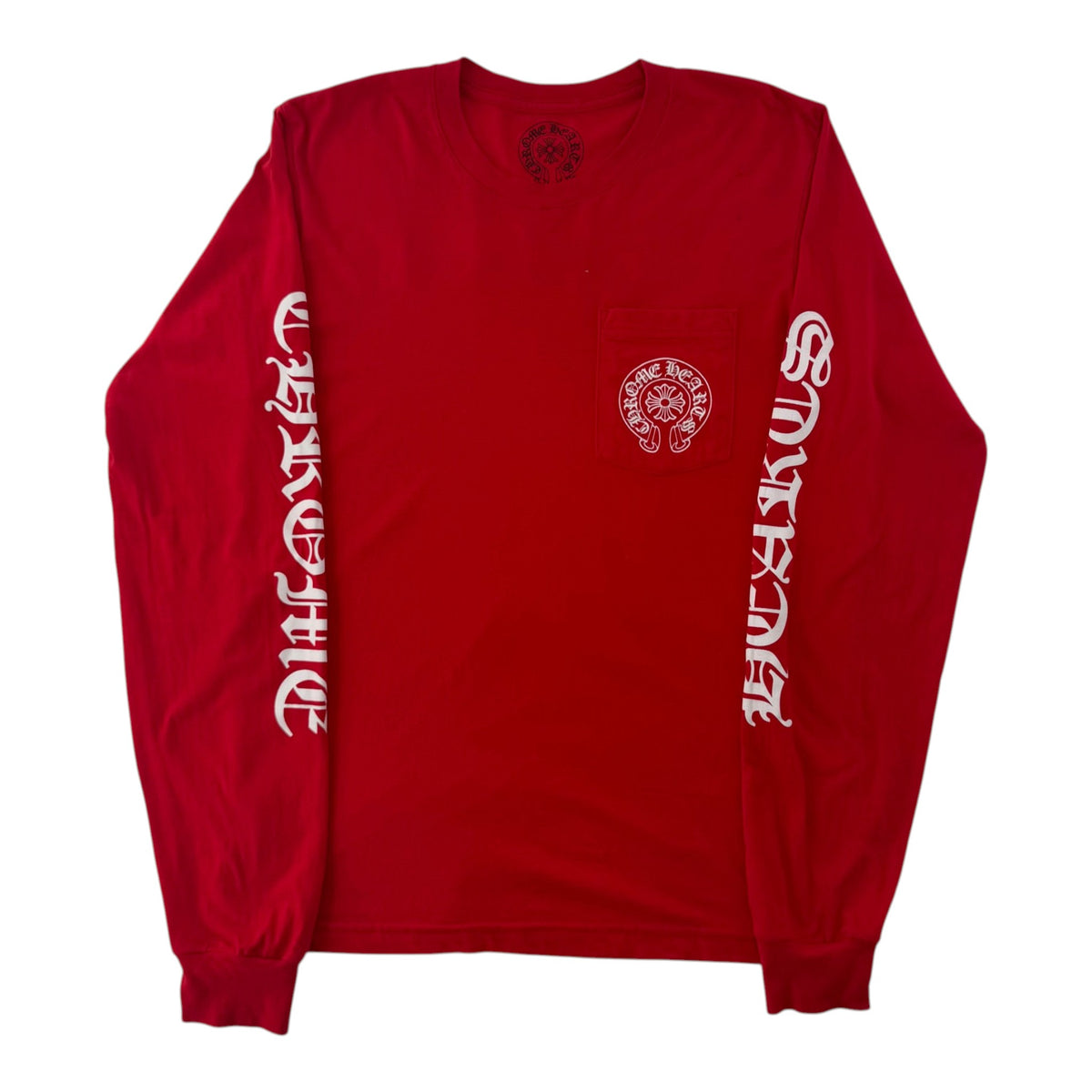 Chrome Hearts Scroll Logo Long Sleeve Red