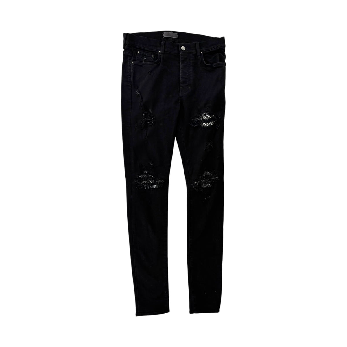 Amiri Mx1 Paisley Ribbed Denim Black