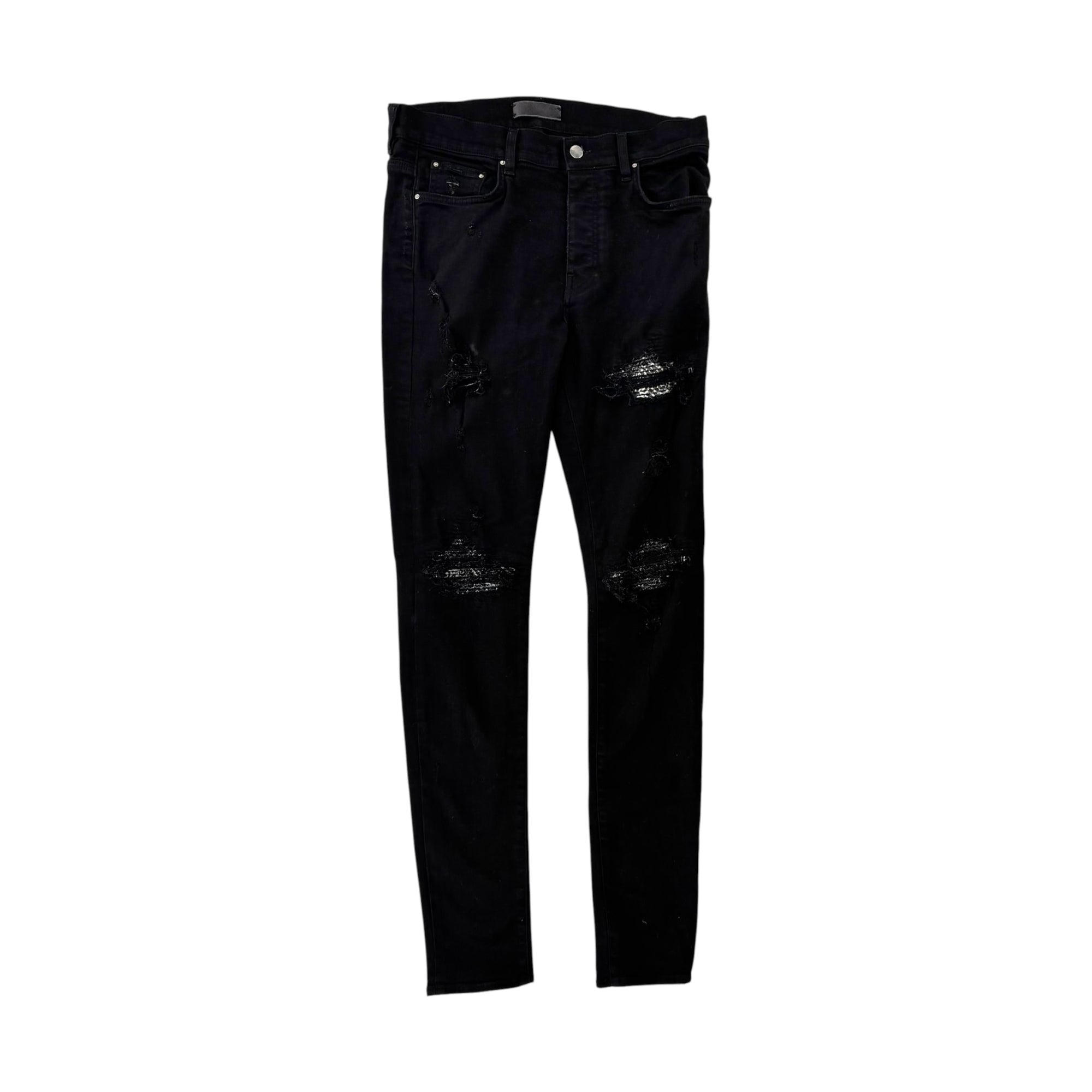 Amiri Mx1 Paisley Ribbed Denim Black