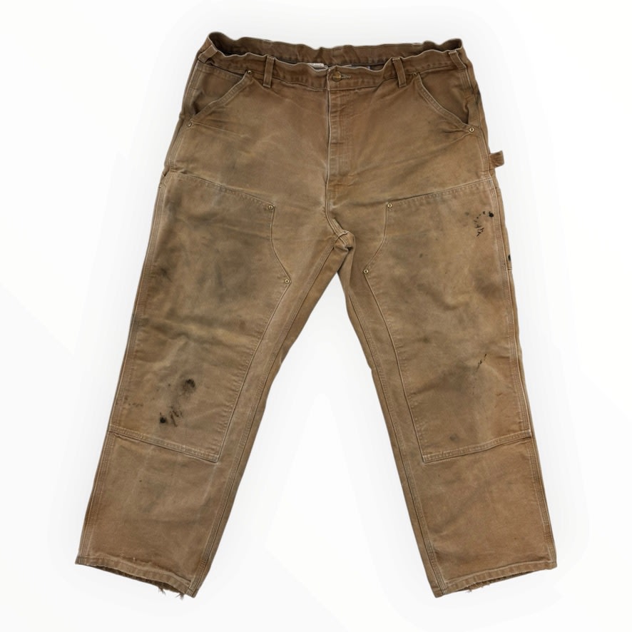 Carhartt Tan Distressed Double Knee Pants