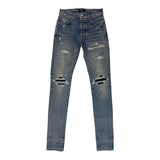 Amiri MX1 Leather Patch Jeans Blue/Black