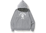BAPE College Full Zip Hoodie Grey