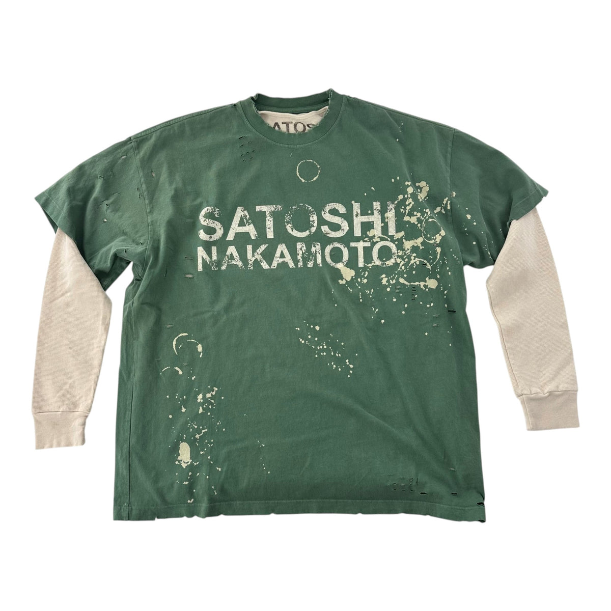 Satoshi Nakamoto Thermal Tee Green