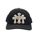 Chrome Hearts White Cemetery Cross CH Trucker Hat Black