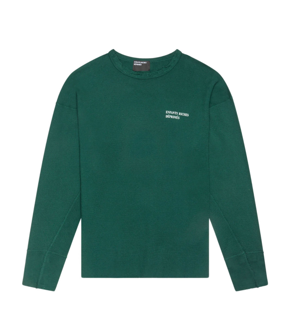 ERD Distressed Thermal Long Sleeve Shirt Green