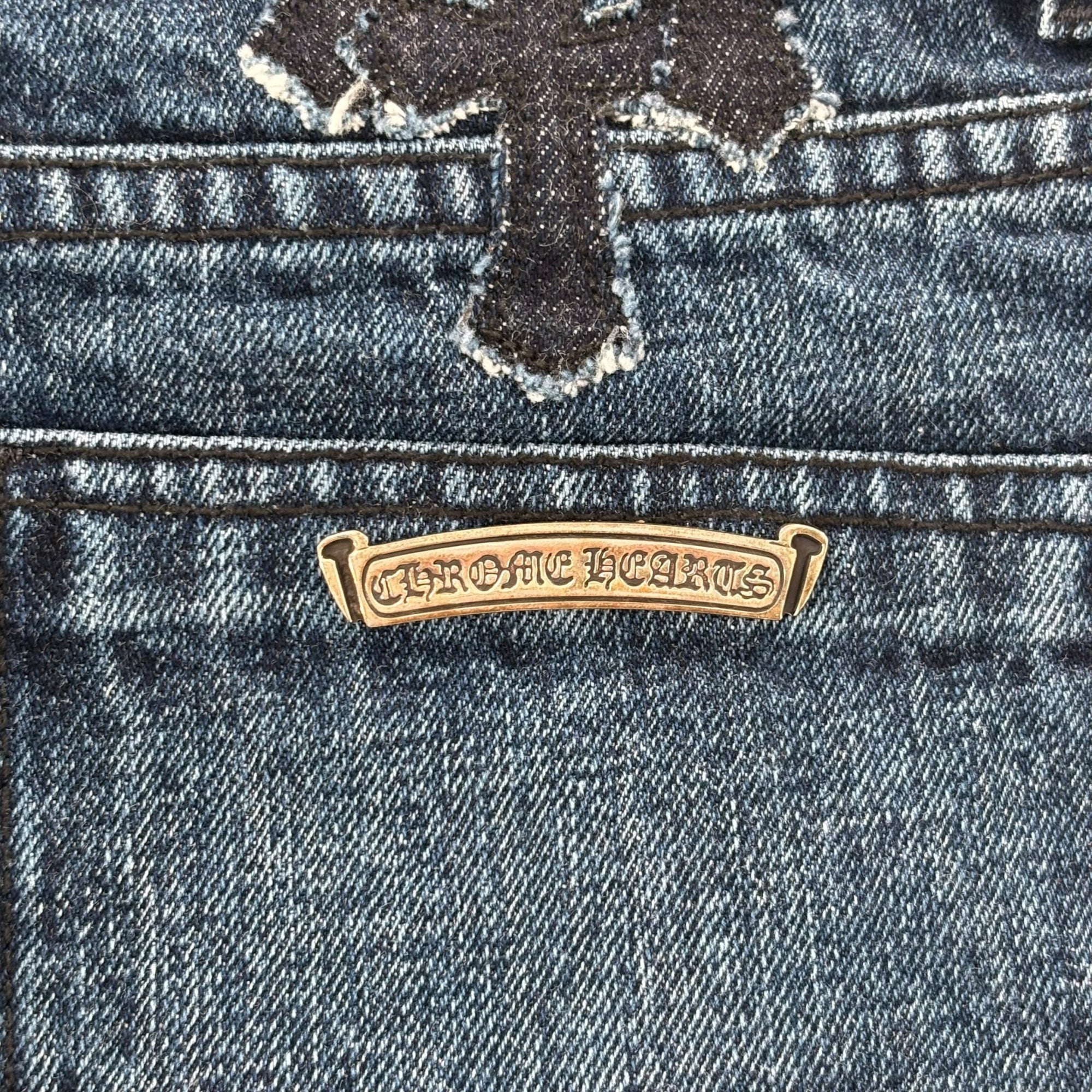 Chrome Hearts 12 Patch Denim Shorts Blue