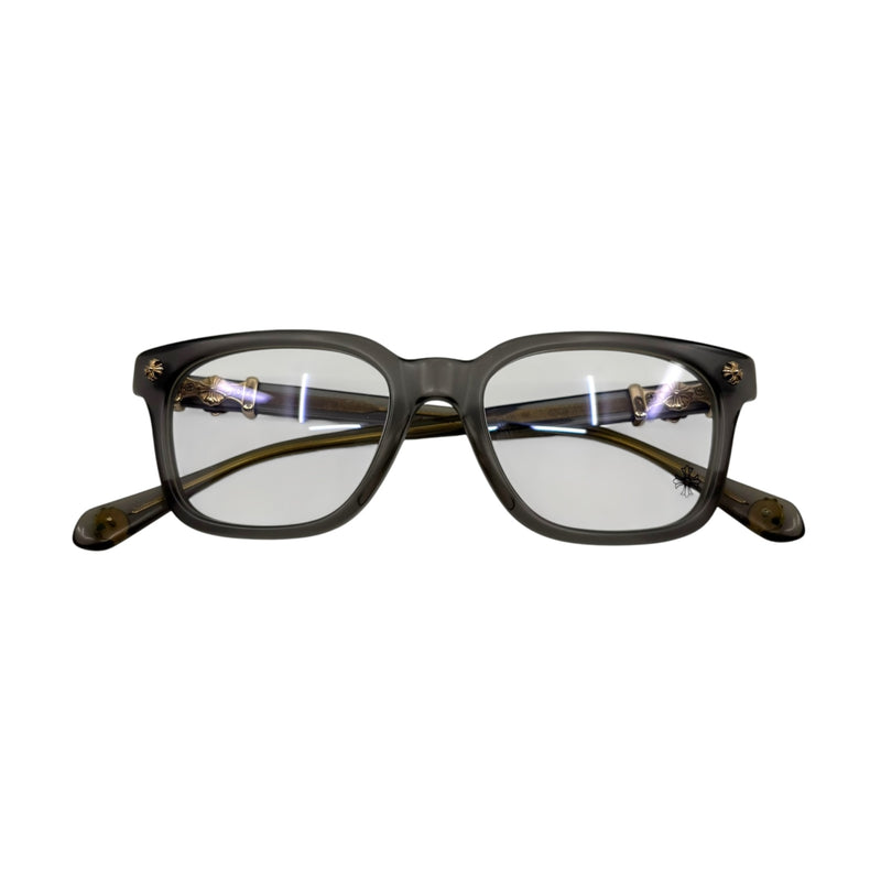 Chrome Hearts Cox Ucker Glasses Matte Grey With Gold Accents