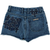 Chrome Hearts 12 Patch Denim Shorts Blue
