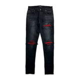 Amiri MX1 Suede Patch Jeans Black/Red