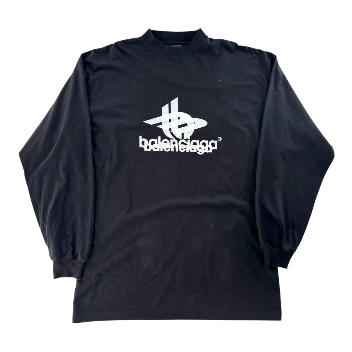 Balenciaga Layered Logo Longsleeve Black
