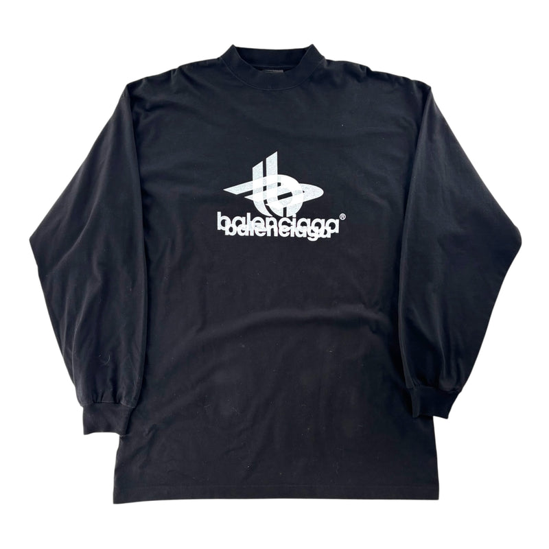 Balenciaga Layered Logo Longsleeve Black