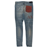 Amiri Logo Patch Ribbed Denim Brown