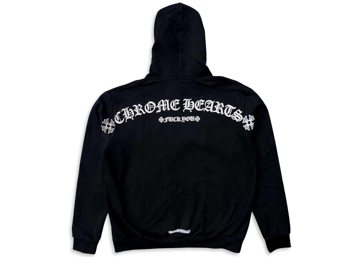 Chrome Hearts T Logo FU Shoulder Zip Up Hoodie Black