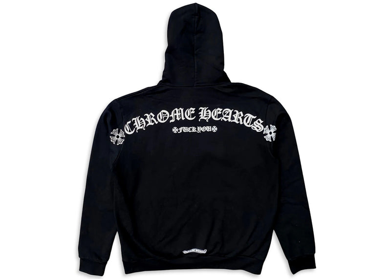 Chrome Hearts T Logo FU Shoulder Zip Up Hoodie Black
