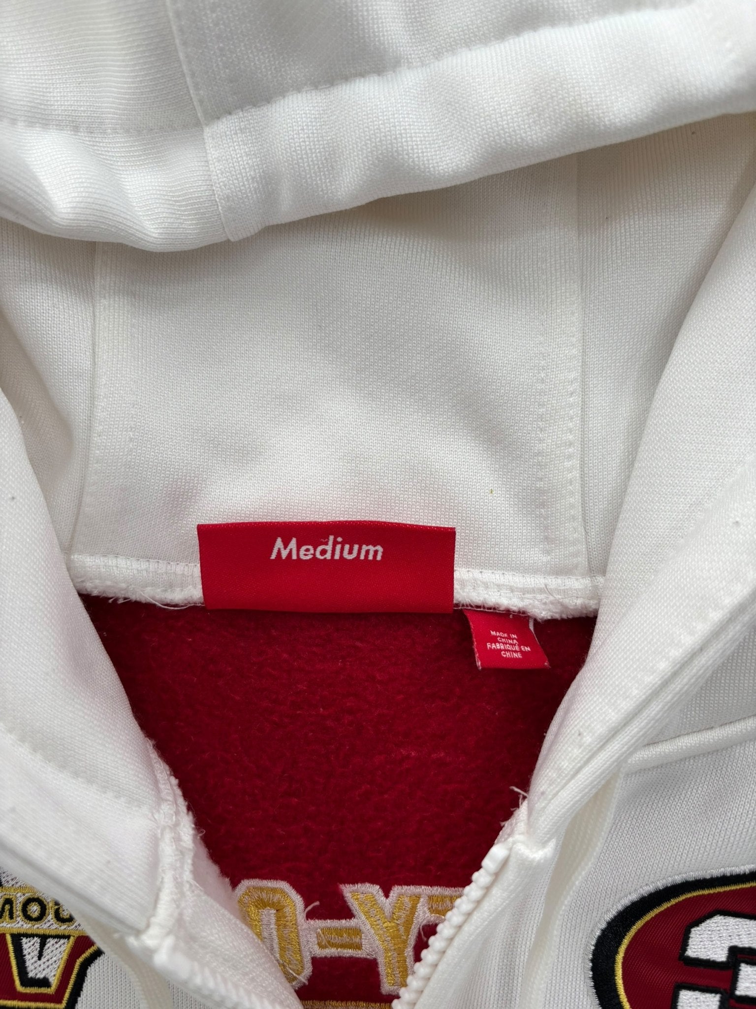Supreme Football Zip Up Hooded Sweatshirt (FW25) White