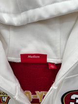 Supreme Football Zip Up Hooded Sweatshirt (FW25) White