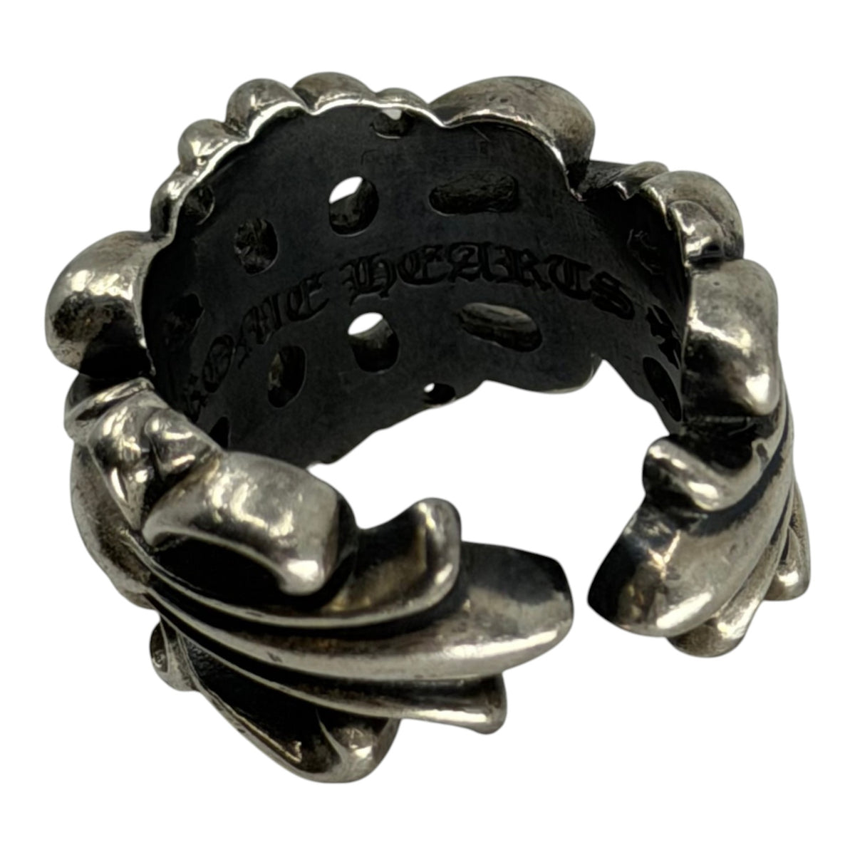 Chrome Hearts Diamond Floral Ring Silver