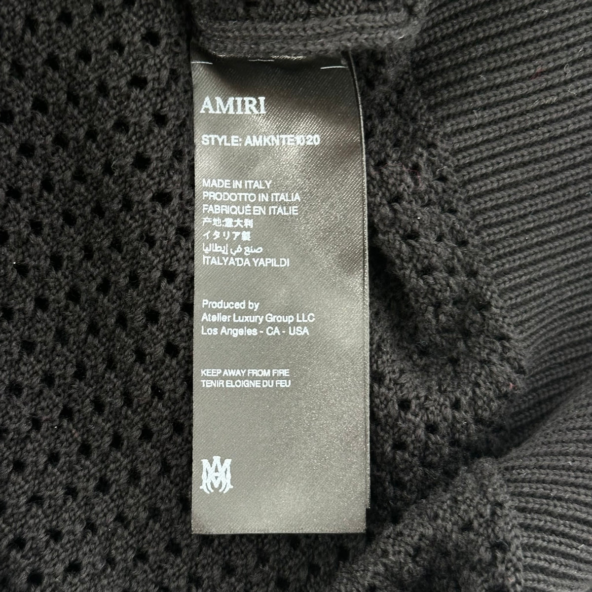 Amiri 22 Mesh Sweater Tee Black