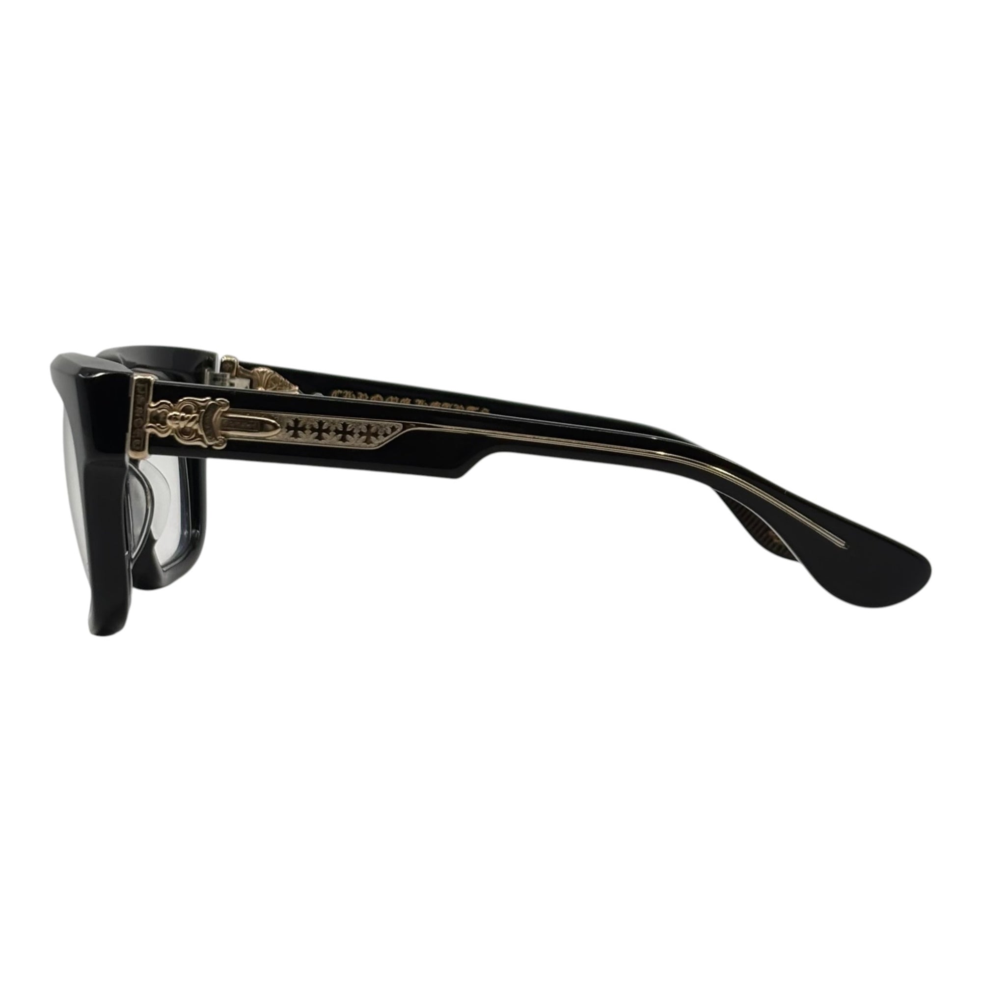 Chrome Hearts Box Officer Glasses Black Gold