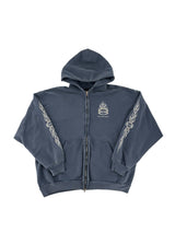 Balenciaga Burning Unity Zip Up Hoodie Blue