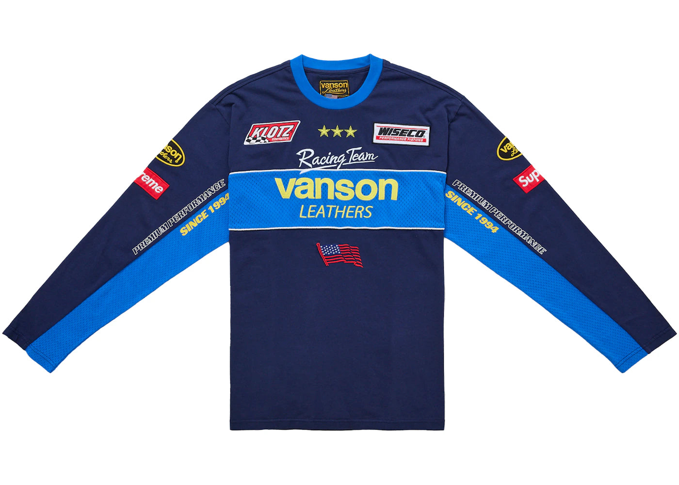 Supreme Vanson Leathers L/S Top Navy
