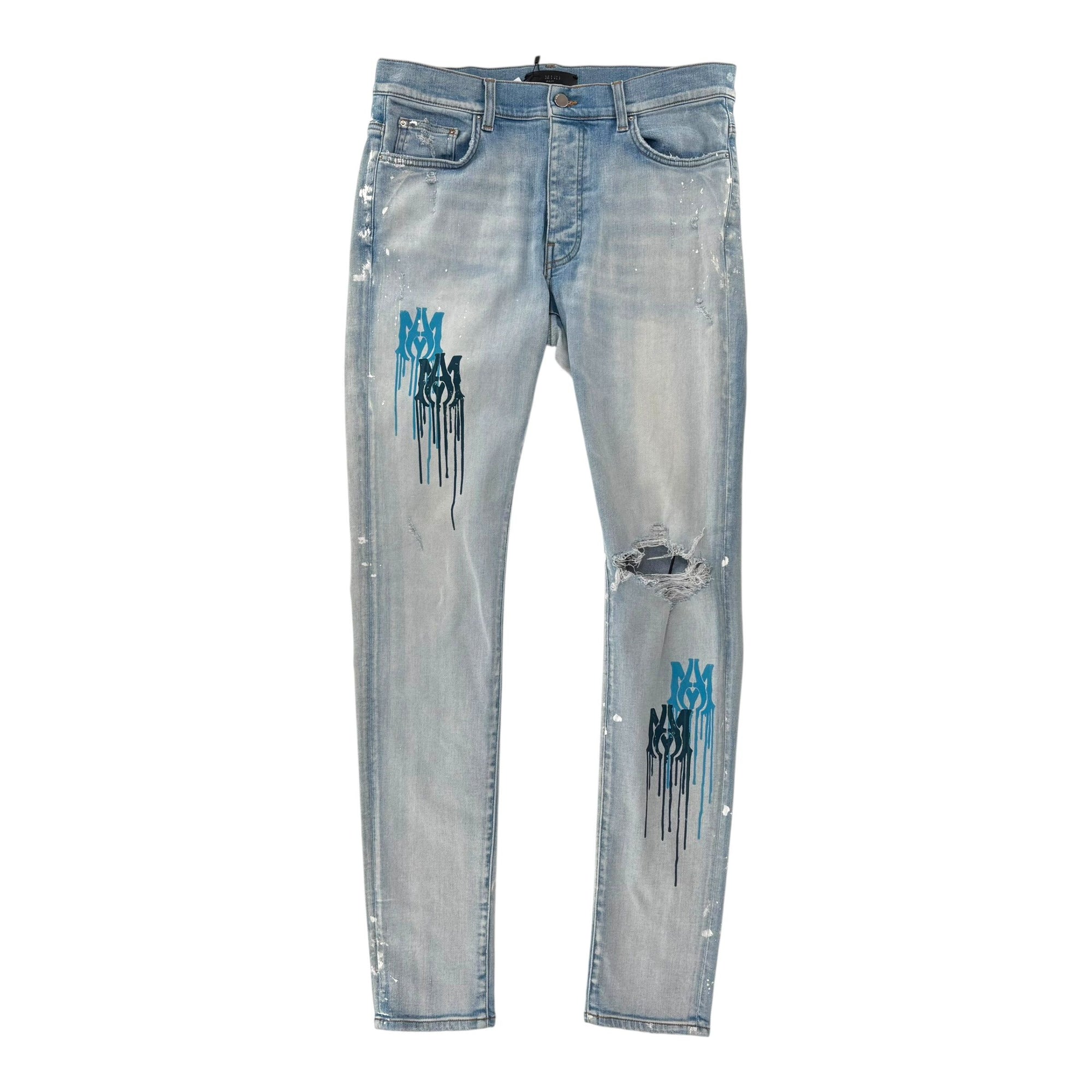Amiri Blue Logo Jeans Lightwash