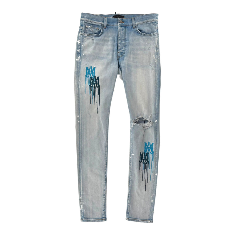 Amiri Blue Logo Jeans Lightwash