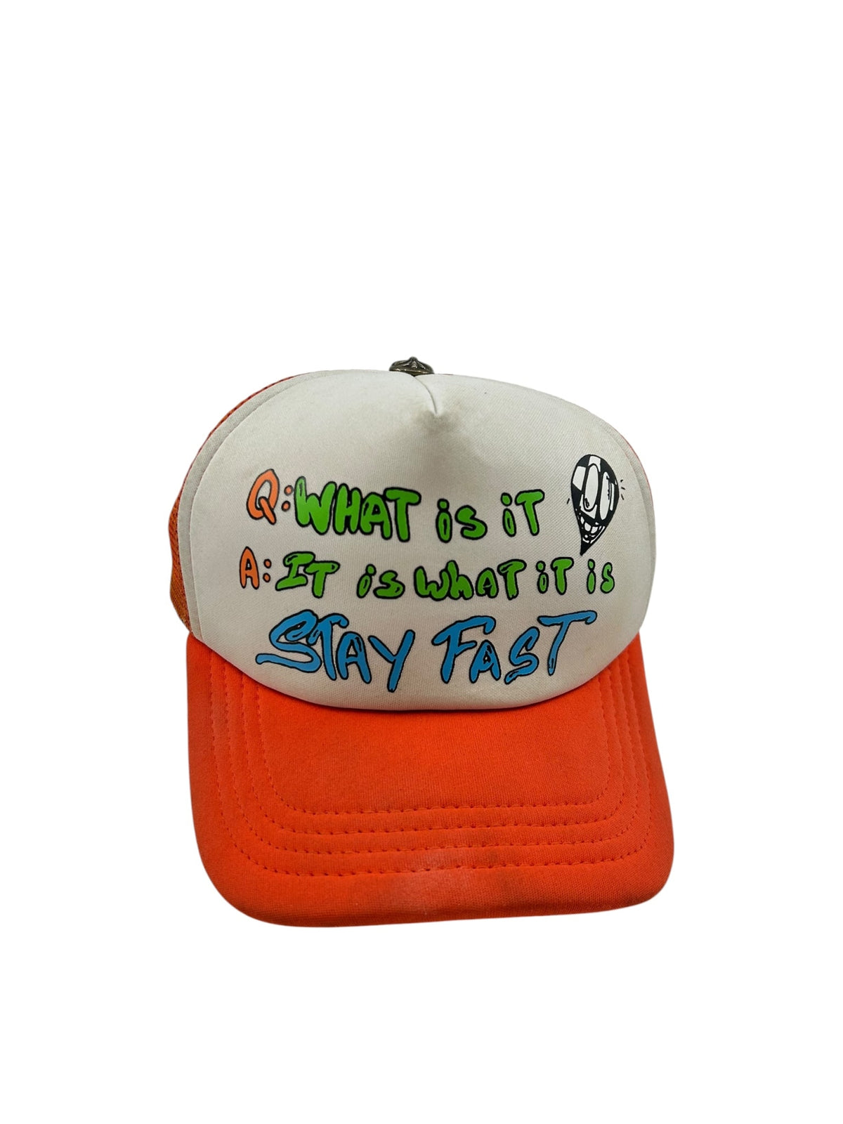 Chrome Hearts Matty Boy Sex Records It Is What It Is Trucker Hat Orange/White