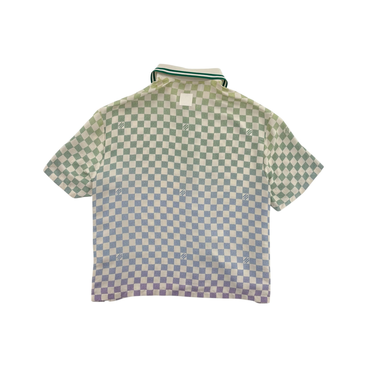 Louis Vuitton Damier Gradient Printed Silk Polo Shirt Multicolor