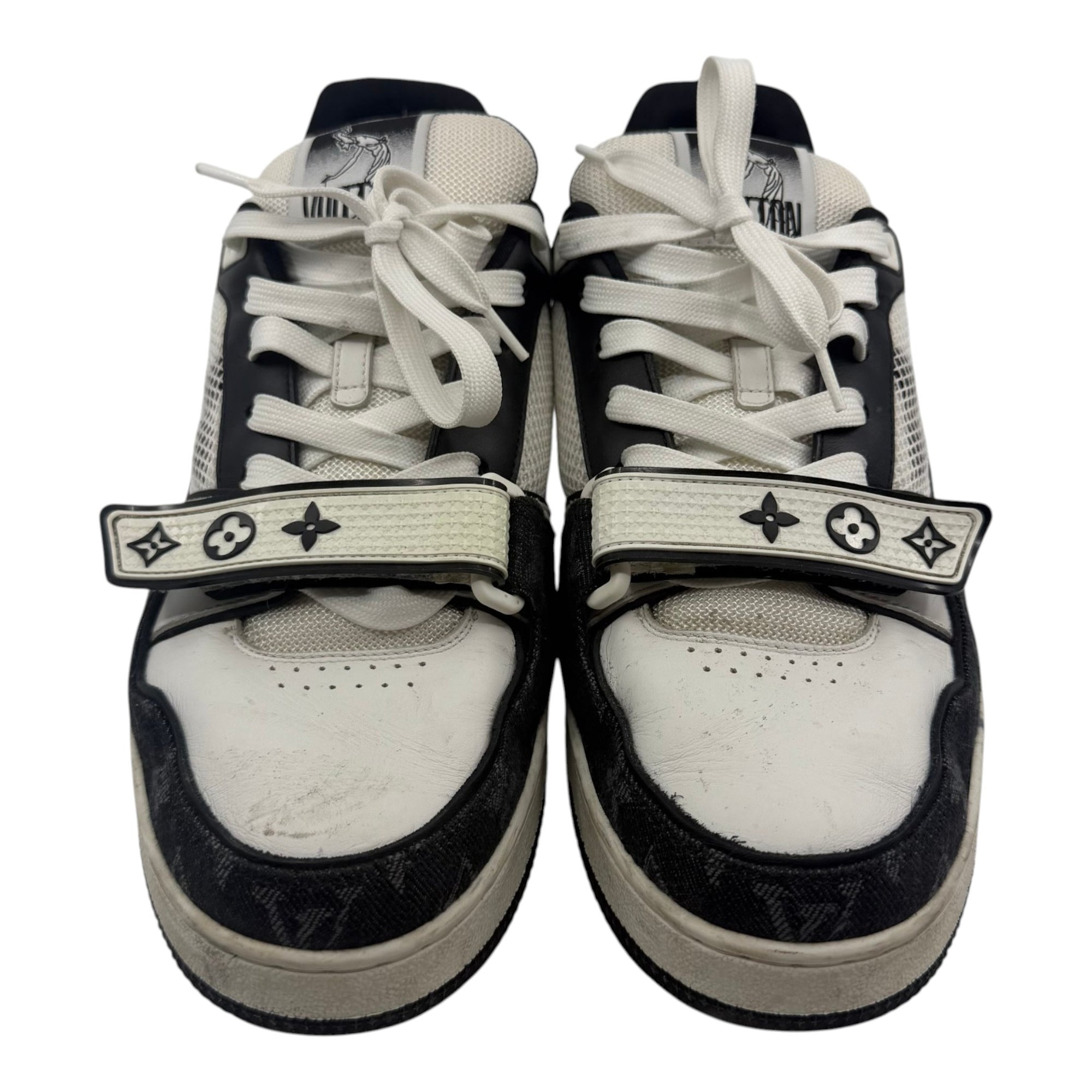 Louis Vuitton Trainer Low Velcro Strap Black Monogram Denim