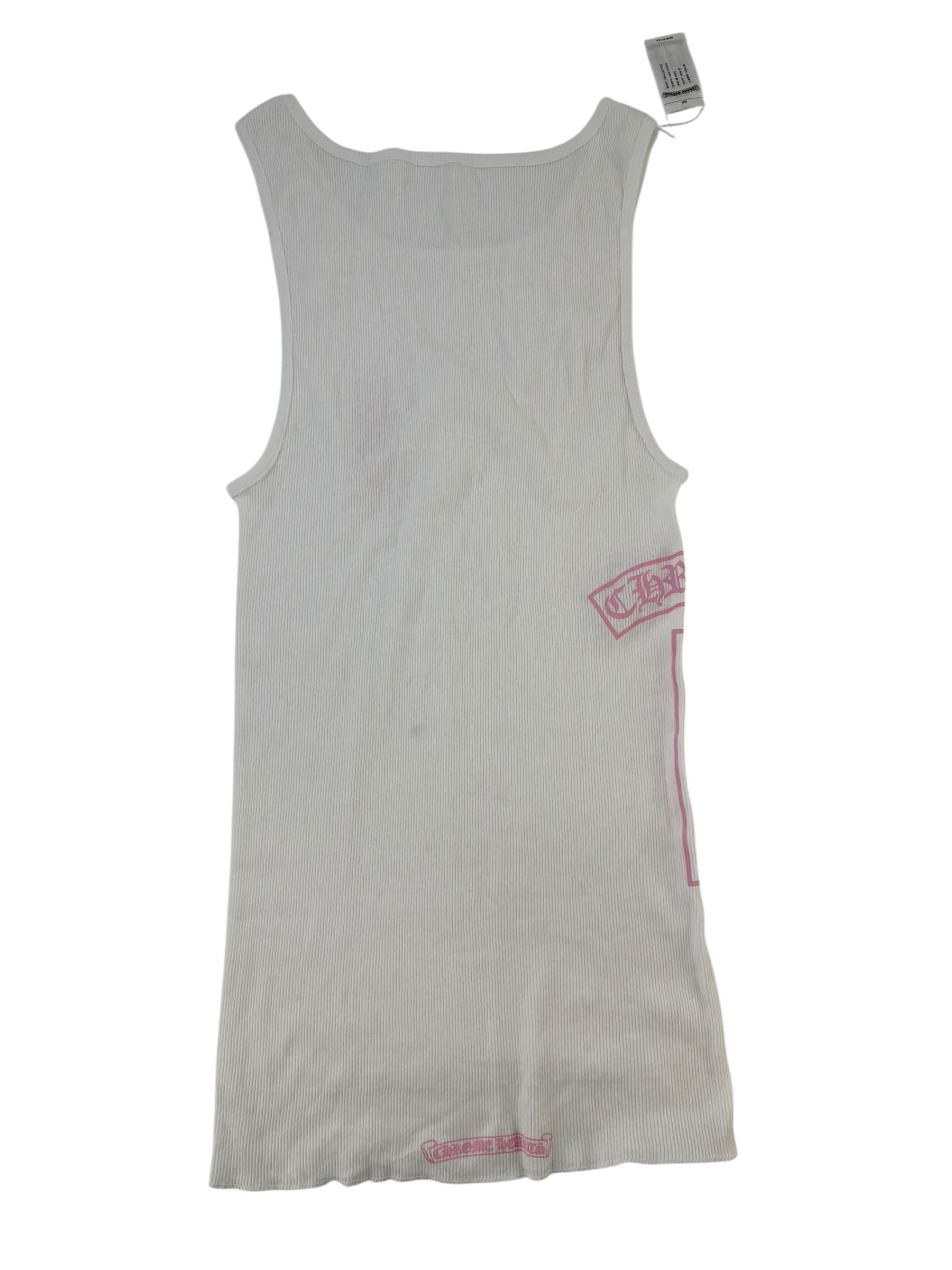 Chrome Hearts T Bar Rib Tank Top White/Pink