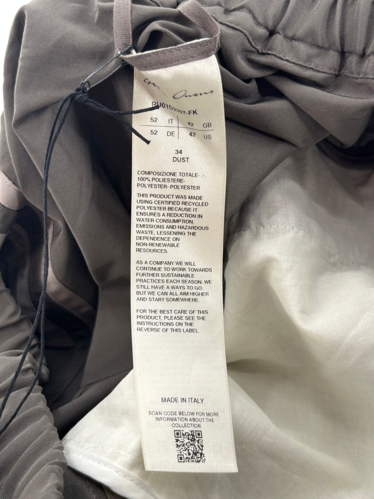 Rick Owens Boxer Shorts Dust